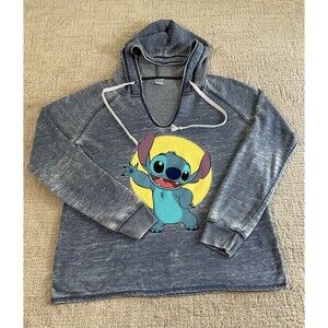 Disney Lilo and Stitch Sweatshirt Women’s Long Sleeve Blue Hoodie Medium
